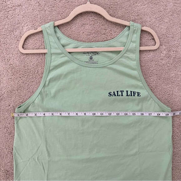 Salt Life Get Hooked Green Tank Top - Beach Vacation Fishing - Picture 9 of 16